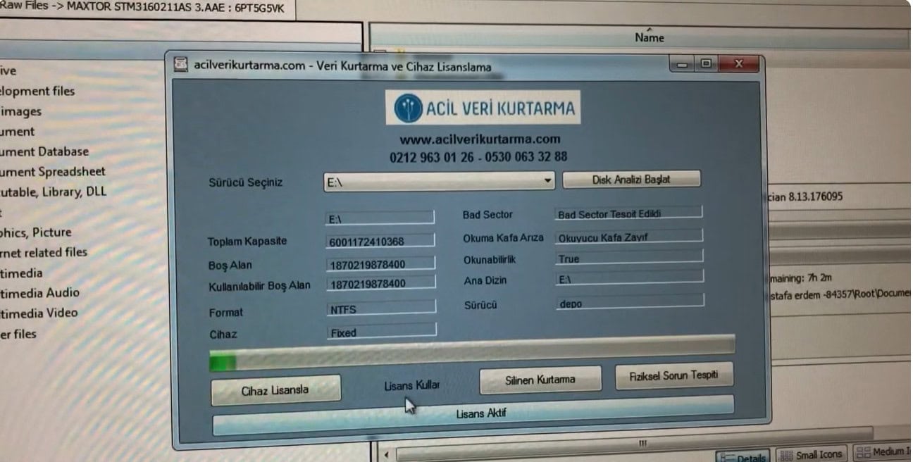 donan gormeyen harddisk