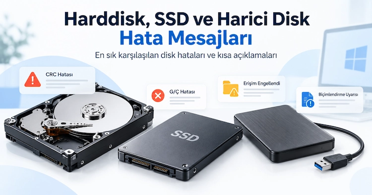 Harddisk, SSD ve Harici Disk Hata Mesajları (1)